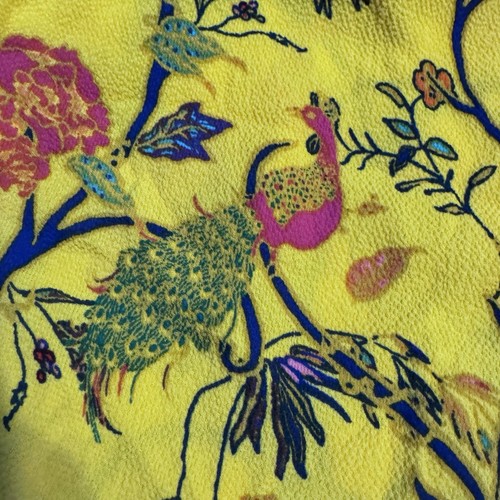 Rose Olive Flutter Sleeve Peacock Yellow Top New Women’s Size Small Pink Floral - Picture 5 of 6