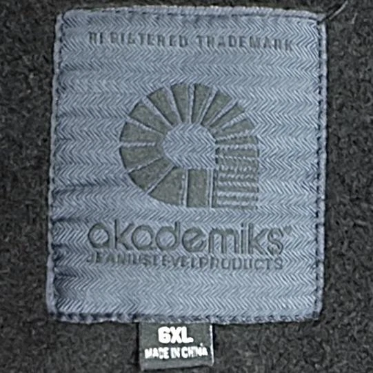 Sudadera Akademiks Para Hombre 6XL Negra Roja Panel Acolchado Cuello Redondo Ropa de Calle Foto 3 de 4