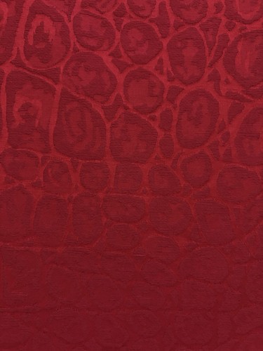 thesign "CROCO" Lipstick red crocodile jacquard-linen/silk/cotton-$225-41"Wx87"L - Picture 5 of 9