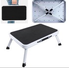 Single Step Folding Caravan Stool Steel Non Slip Mat Ladder Van Motorhome Camper