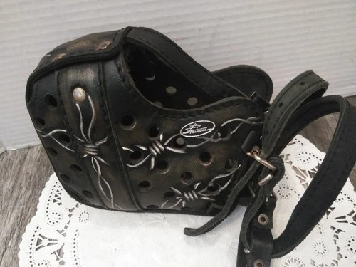 Leather Dog Muzzle Large MUZZLE Trainer  Black