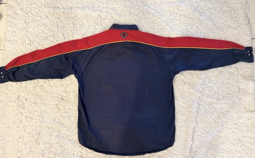 Tommy Hilfiger Vintage 90's Colorblock Red Navy Men's Button-Down Shirt Medium - Picture 8 of 11