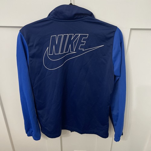 Boy’s Nike Zip Up Track Jacket-XL-pouch Pocket- Full zip- 2 Tone Blue-Logo - Picture 7 of 7