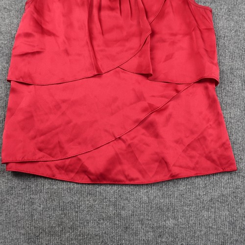Talbots Tank Top Damen 2P Rot Seide Ärmellos Lagenlook Bluse Petites Elegant - Bild 3 von 14