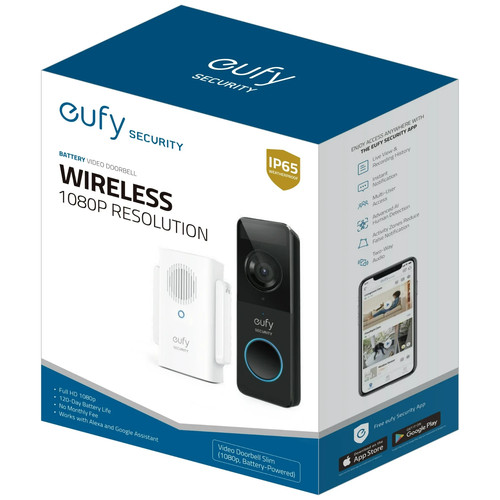 Eufy E8220 Security by Anker Wireless 1080p Video Doorbell - Black (E8220)  NEW - Picture 2 of 15