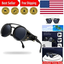 Lightweight Steampunk Retro Shades with Side Shields - Ultimate Sun Protection