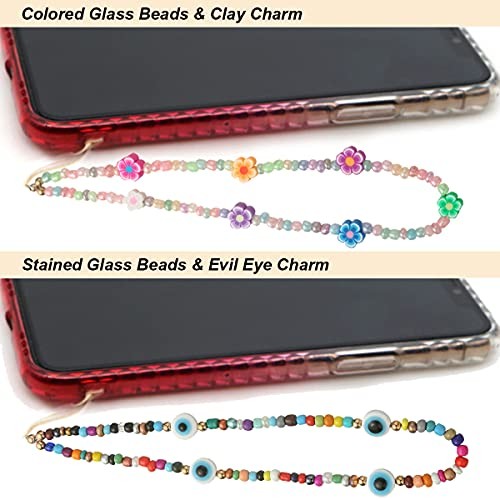 6PCS Phone Charms Beaded Phone Lanyard Wrist Strap Face Beaded Fruit Star - Picture 4 of 7