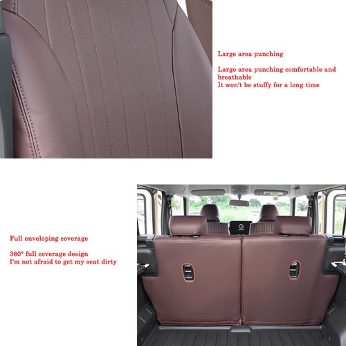 Spandex/PU Car Front and Back Row Seat Cover for Suzuki Jimny 4Door 2023+ Coffee - Picture 9 of 10