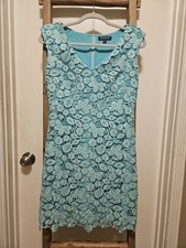 Ralph Lauren Womens Aqua Blue Sheath Dress Size 8 Petite