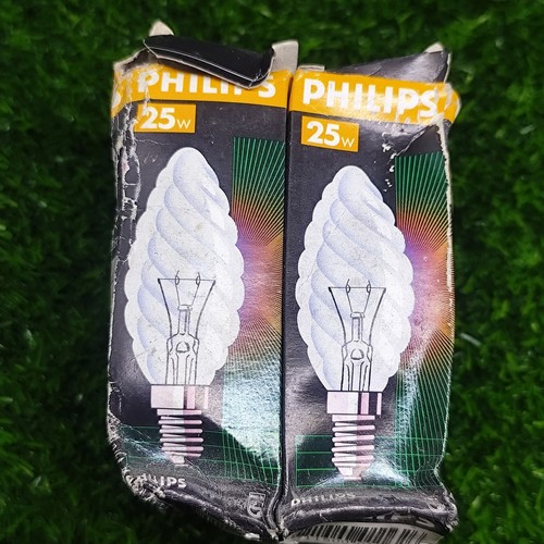 4 x 25W PHILIPS Clear Twisted Candle E14 SES Small Edison Screw Light Bulb Lamp - Picture 2 of 6