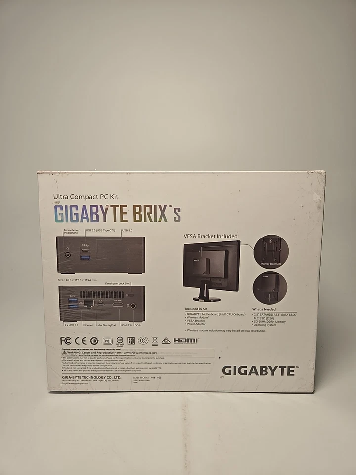 Gigabyte BRIX s Intel J4105 Celeron CPU Mini Barebone Compact PC Kit - Image 2 of 3