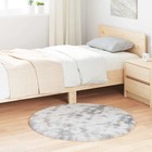 Shaggy Rug Light Grey 100x100 cm Polyester High Pile Square Soft Floor Mat Plush