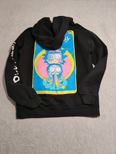 Rick & Morty Graphic Double Sided Pullover Hoodie Sweatshirt Schwarz Gr. Small - Bild 2 von 6