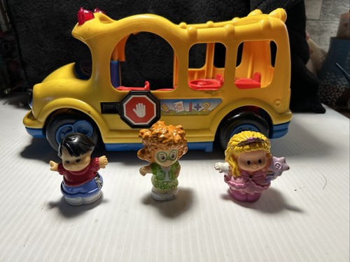 Fisher Price Little People Autobús Escolar Amarillo 2005 Luces y Sonido con 3 Figuras - Imagen 9 de 12