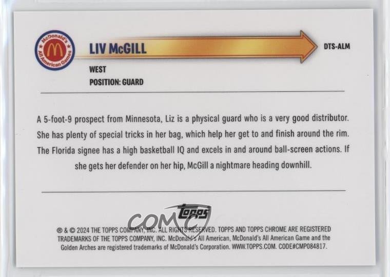 2024 Chrome McDonald's All American Tie-Dye Refractor 19/25 Liv McGill ...