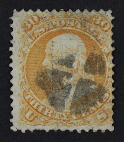 CKStamps: US Stamps Collection Scott#100 30c Franklin Used Tiny Thin Crease