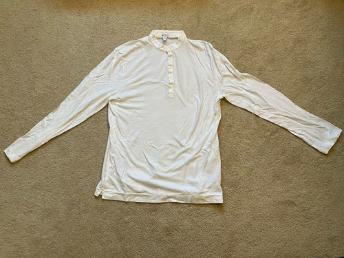 NWOT Flaw Massimo Alba White Henley Size M Cotton Italy Lux Bond - Picture 1 of 7