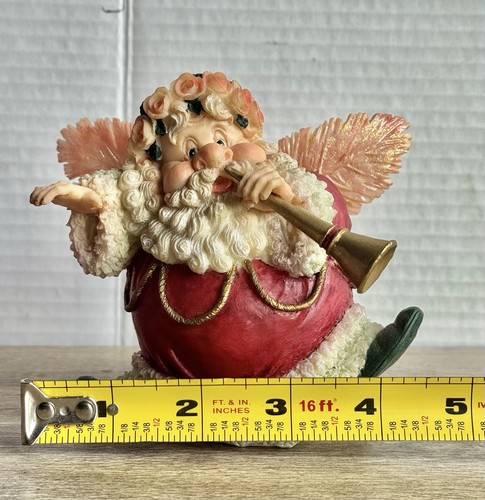 Fat Short Weihnachtsmann Weihnachtsfigur mit Flügeln und Horn Vintage - Bild 4 von 11
