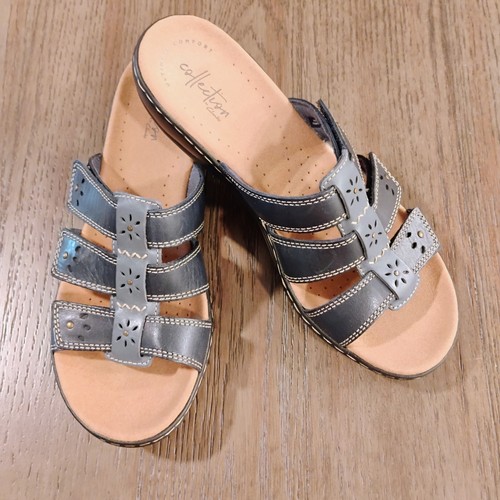 Clarks Women's size 8.5 Leisa Spring Sandals Navy Blue Strappy Boho - Picture 17 of 17