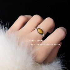 Fashion Copper Ring for Women with Vintage Geometric Zircon Design Retro Style