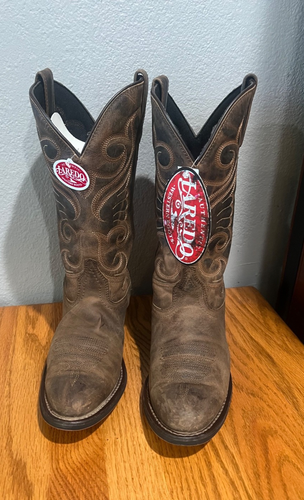 Laredo Women's Bridget Distressed Leather Tall Western Boots Tan Size 9 M
