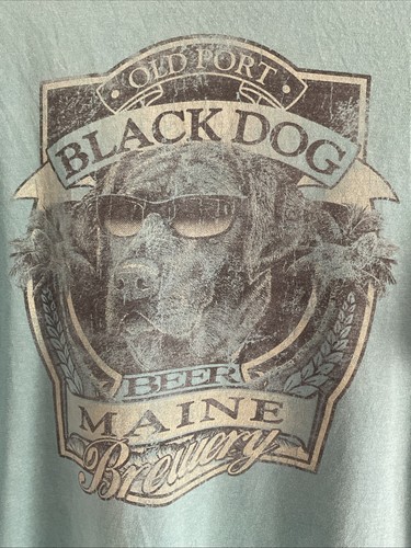 Vintage Comfort Colours T-shirt Size M Black Dog Beer Maine  - Picture 5 of 7