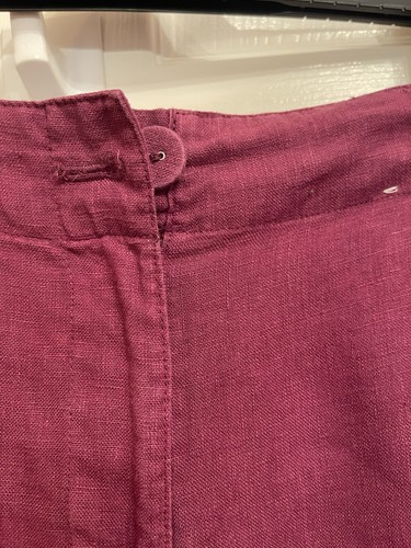 Seasalt Brawn Point Cropped Trousers -Linen Size 12 -Dark Red/Maroon - 第 2/6 張圖片