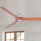 52" Modern Ceiling Fan With Remote Carved Wood Nickel for Living Room Kitchen