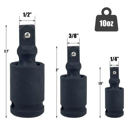 Universal Joint Socket Swivel Set Impact Socket Drive Tools 1/4", 3/8", 1/2" ... - Picture 4 of 4