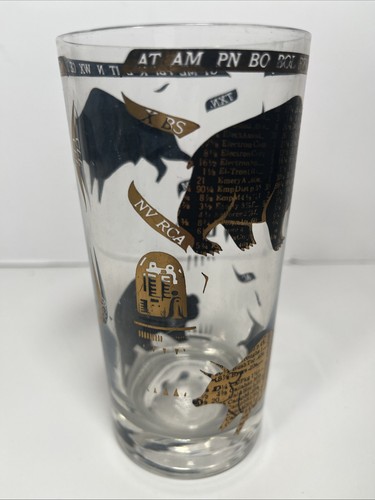 Vintage Hammacher Schlemmer Stock Market Highball Glass Bull & Bear - Bild 9 von 13