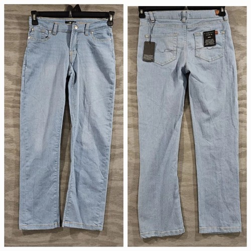 7 For All Mankind SZ 10 NWT Light Wash Slimmy Airweft Denim Adjustable Waist