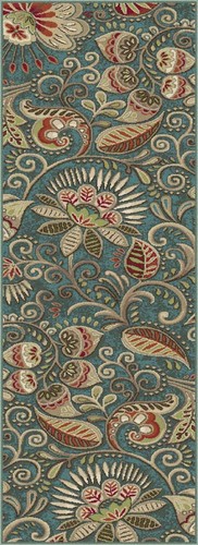2x7 Capri Blue Transitional Paisley CPR1009 Runner Area Rug - Approx 2'3" x 7'3" - Picture 1 of 2