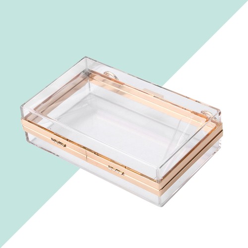  Acryl Transparent Clutch Kette Box Damen Schultertaschen Hard Day Clutches Taschen - Bild 1 von 12