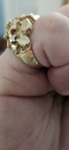 Herren 14K Gelbgold Nugget Ring 11,93g schwer Echtgold Größe 9,5 US selten - Bild 7 von 13