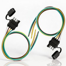 2 Pack 4 Pin Trailer Connector with 25 Inch 16 AWG Copper Wiring Harness, 4 Pin