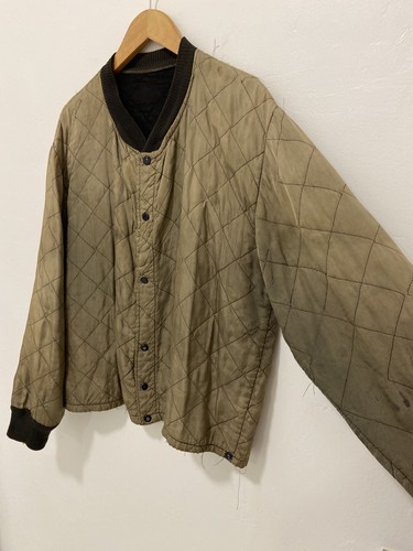 VTG GOLD FADED QUILTED LINER OUTERWEAR LAYER SNAP WORN JACKET 60'S 70'S RARE M L - Picture 11 of 20