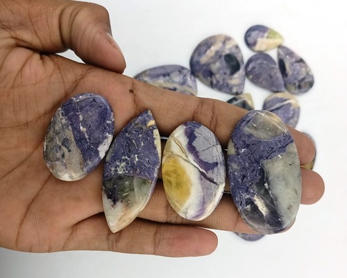 purple jade freeform cabochon semi precious stone wholesale lot loose 71972 - Picture 2 of 3