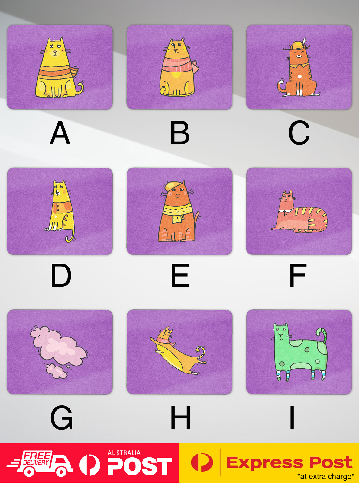 Cute Cat Sketch Anti-Slip Mouse Pad Desk Mat - Adorable Feline Design-image