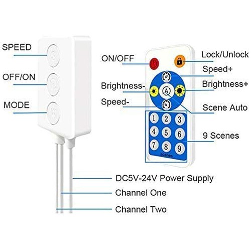 wifi Bluetooth Musik APP Fernbedienung Controller WS2812B SK6812 LED Strip Pixel - Bild 20 von 26