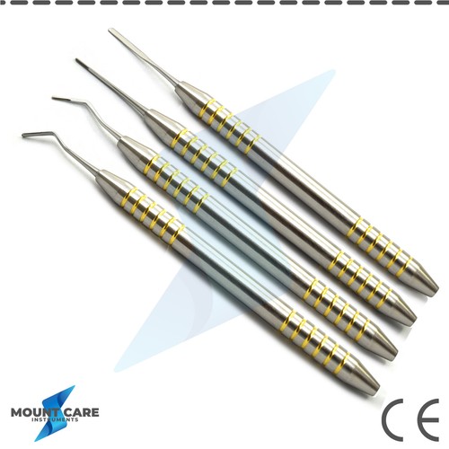 Set Of 4 Dental Periotome Gold Scaler Periodontal Ligament Atraumatic Extraction - Picture 2 of 6