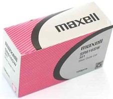 Maxell 321 Watch Cell Batteries SR616SW Silver Oxide New Sealed Box of 100Pcs. 