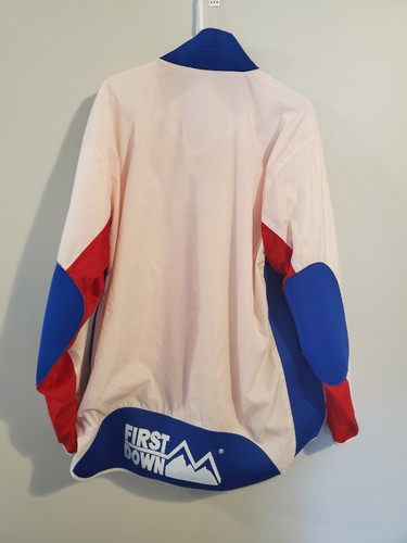 Vintage 1990s USA First Down Nylon Jacket Color Block Back Hit Sz Medium - Picture 8 of 9