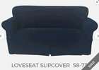 Sure Fit Loveseat Slipcover Designer Twill Relax Fit Indigo Blue Box Cushion