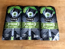3-3pk Schick Xtreme3 Pivot Ball Men's 3 Blade Disposable Razor