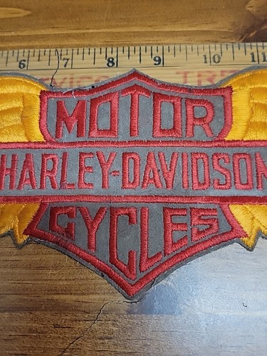 Vintage 1930’s Harley Davidson Large 17” Wing Jersey Sweater Patch - Picture 4 of 22