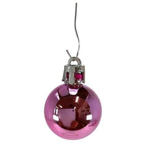 1.2 Inch Pink Mini Shiny Matte Glitter Shatterproof Ball Ornaments 24 Piece - Picture 4 of 6