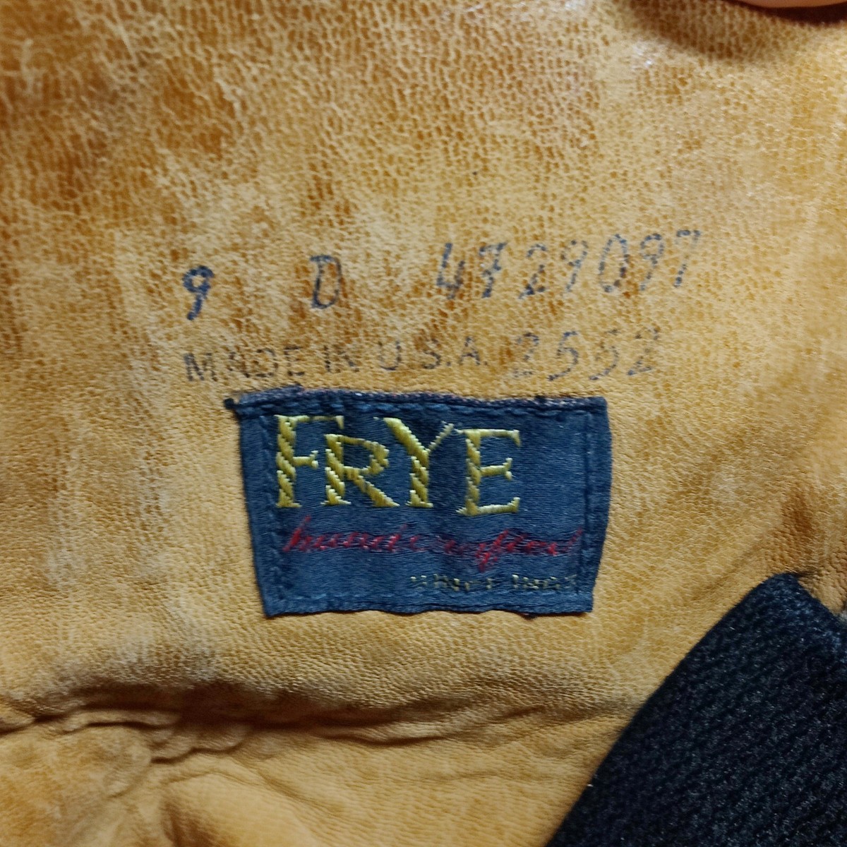Vtg 70s Frye Campus Banana Boots Women 10 / Men 9 Yellow Square