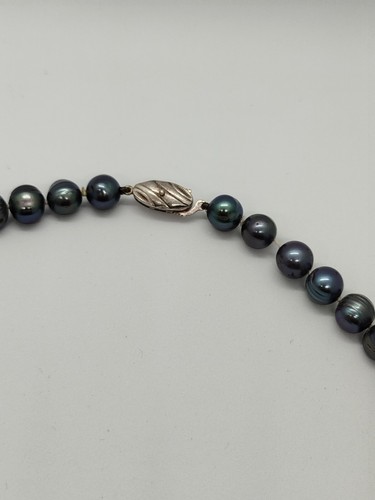 Cute Signed CO Silver 925 Clasp Tahitian Pearl 46cm Beads 7.5 to 8.6mm 40.1g - Picture 6 of 12