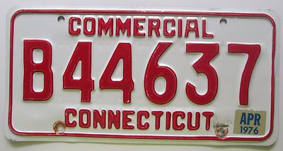 Connecticut 1976 COMMERCIAL License Plate NICE QUALITY # B44637 | eBay