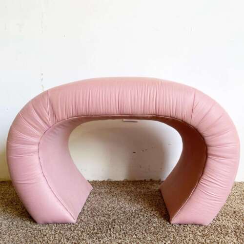 Postmodern Pink Fabric Waterfall Bench - Picture 2 of 8